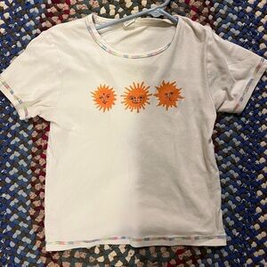 Urban Outfitters Sun Short Sleeve Top, Slight crop, Size L🌞🌞🌞